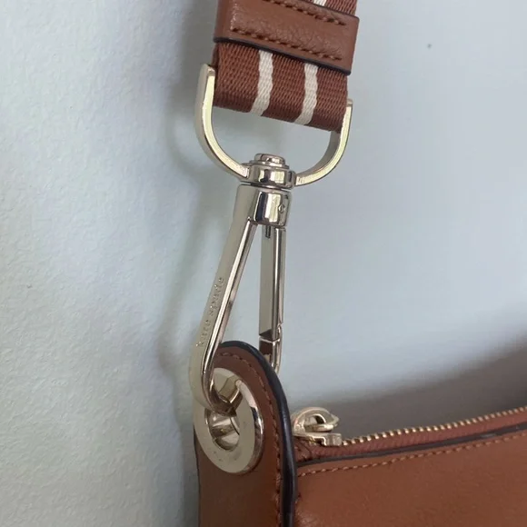 Kate Spade Tan Crossbody Bag with Striped Strap - Picture 5 of 15